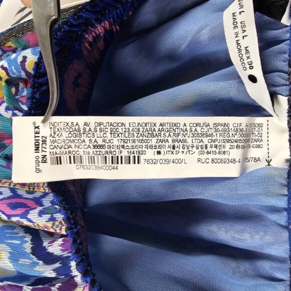 NWT ZARA Print Asymmetrical Hem Boho Pull on Mini Lined Skirt 7632/039 Size L - Picture 14 of 14